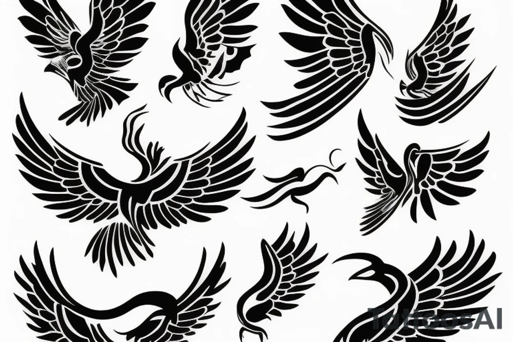 phoenix flying tattoo idea