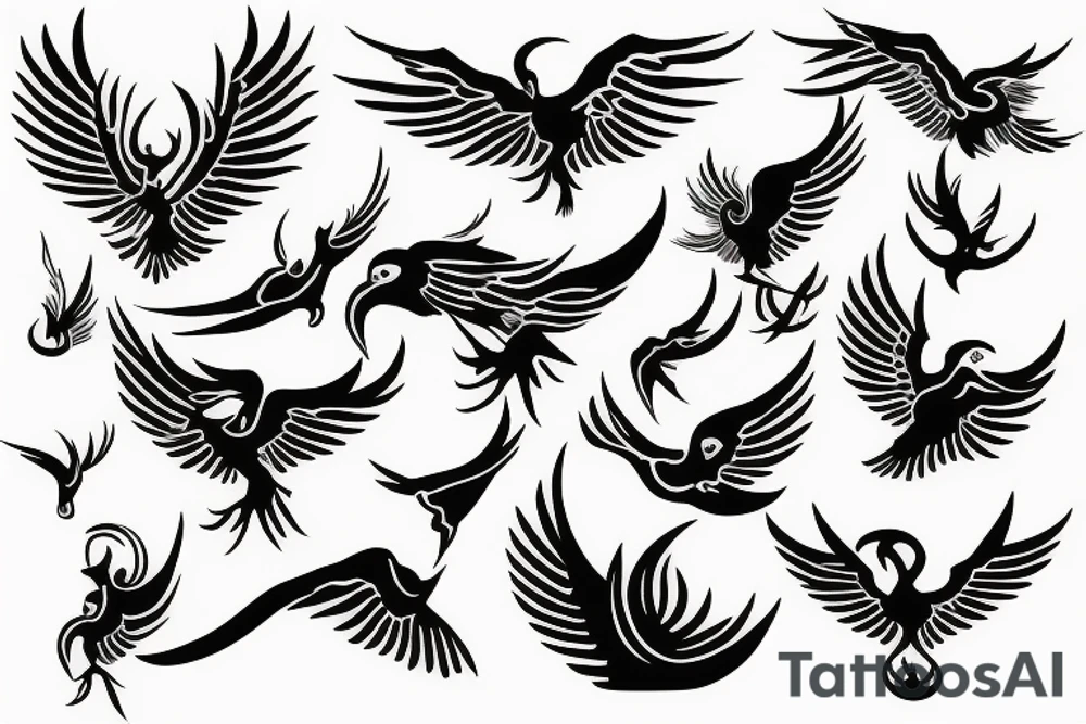 phoenix flying tattoo idea
