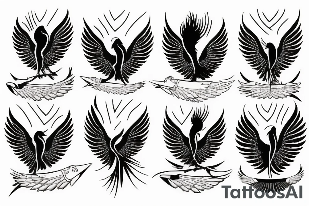phoenix flying tattoo idea