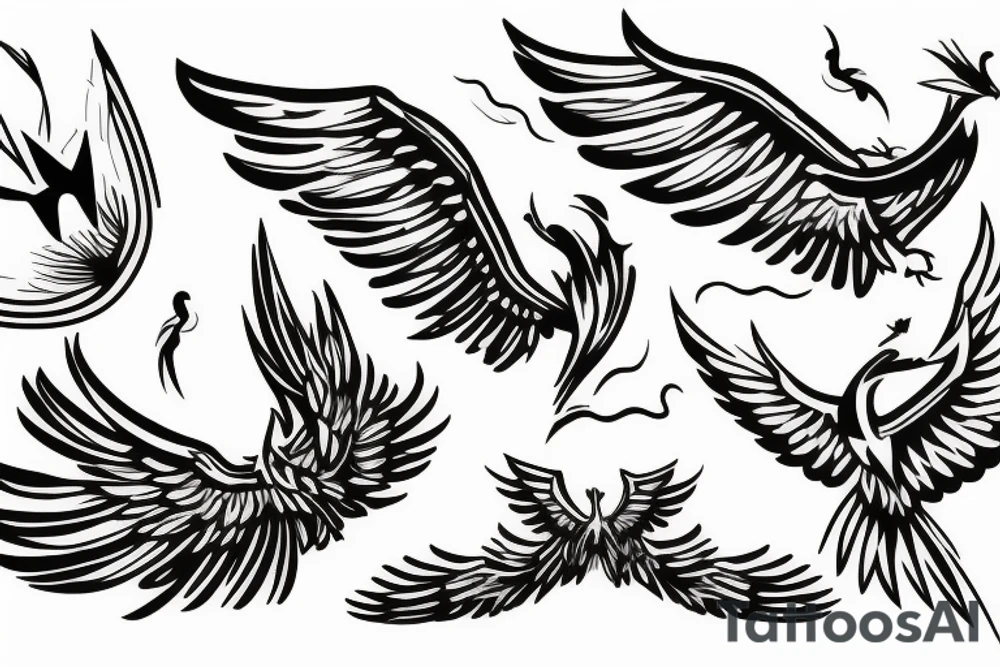 phoenix flying tattoo idea