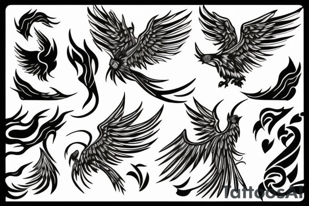 phoenix flying tattoo idea