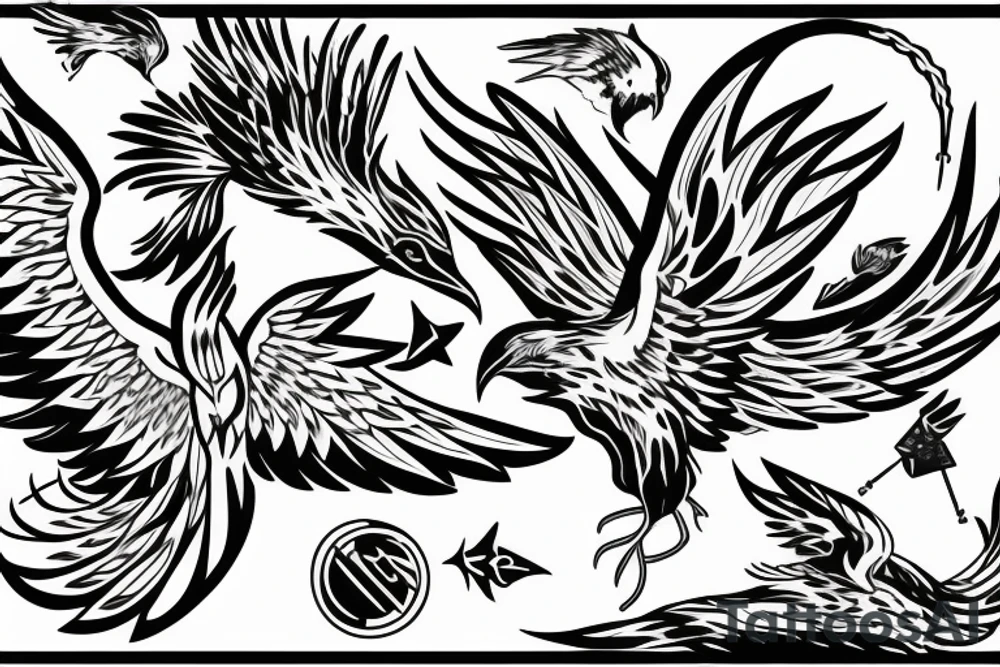 phoenix flying tattoo idea