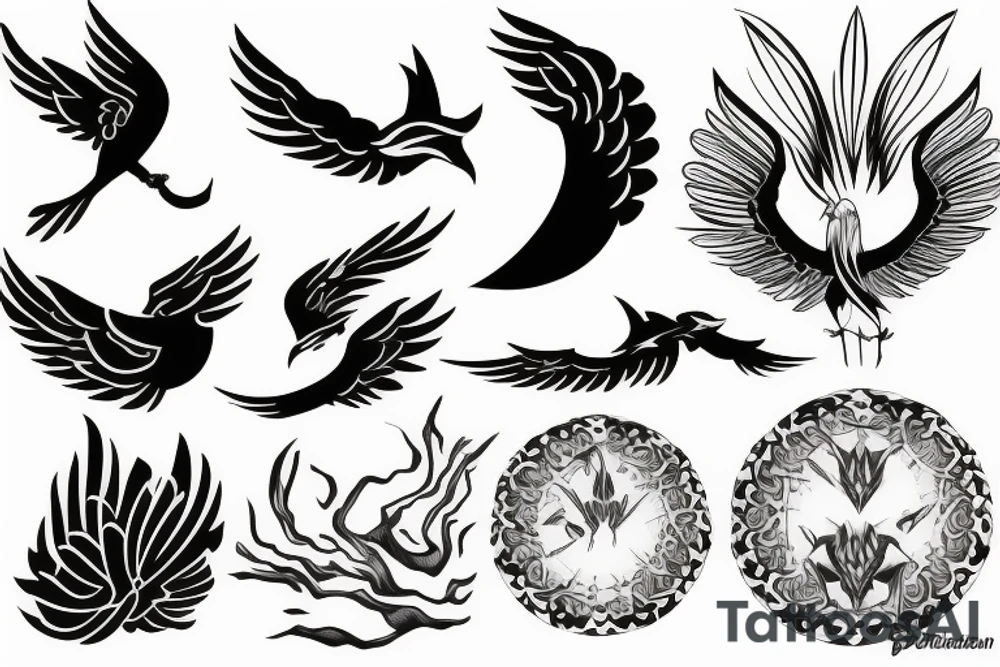 phoenix flying tattoo idea
