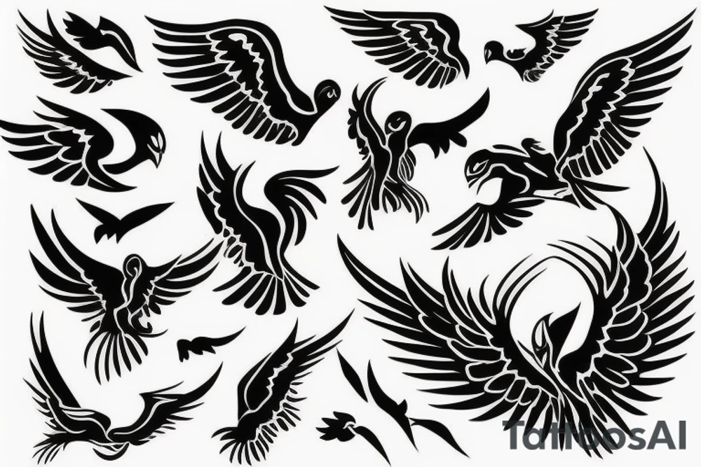 phoenix flying tattoo idea