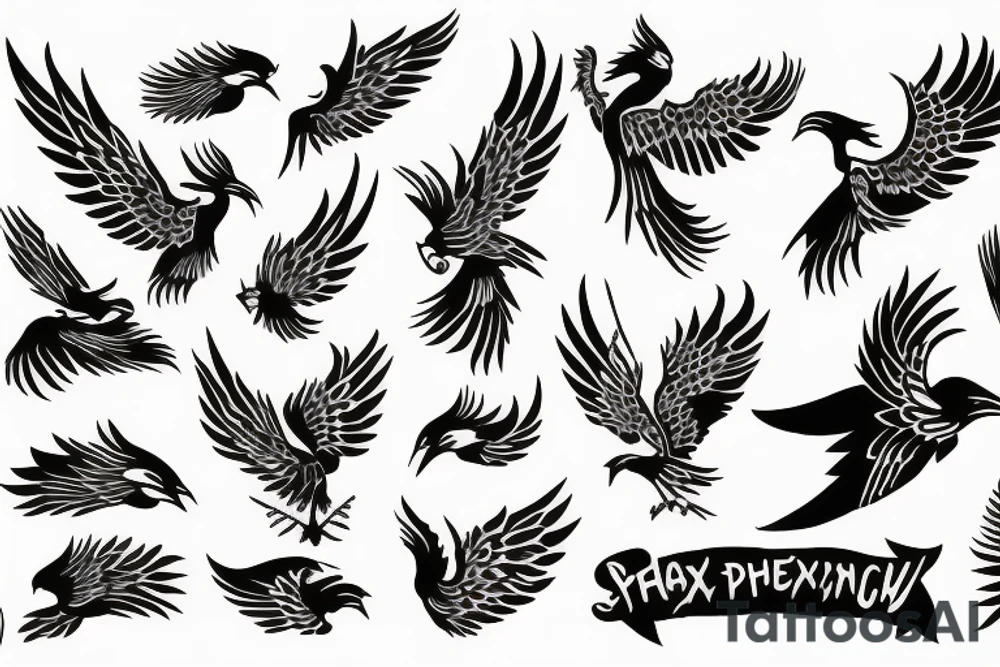 phoenix flying tattoo idea