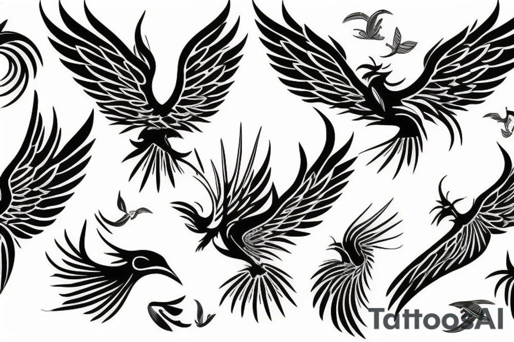 phoenix flying tattoo idea