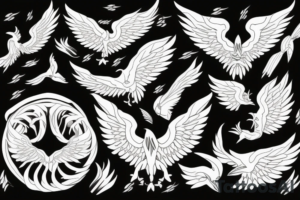 phoenix flying tattoo idea