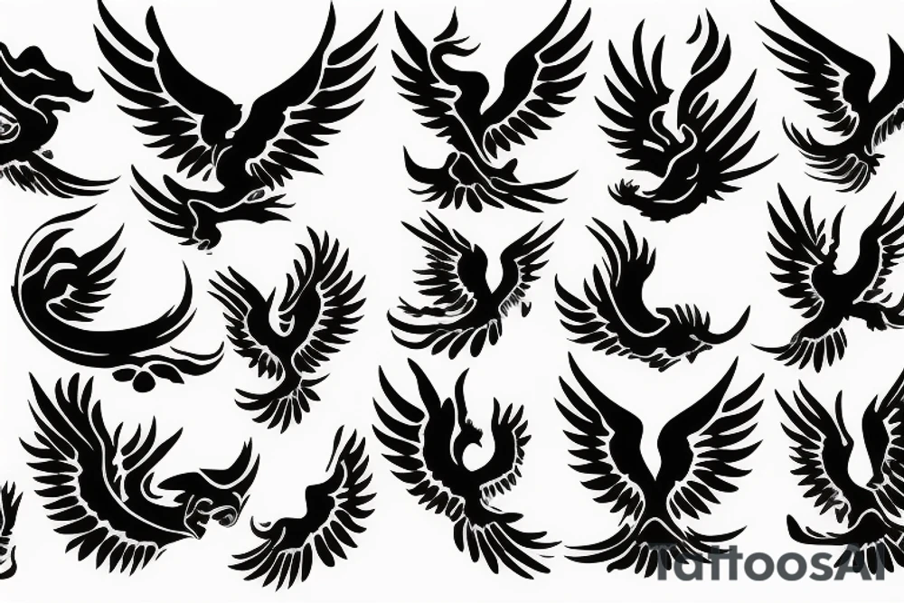 phoenix flying tattoo idea