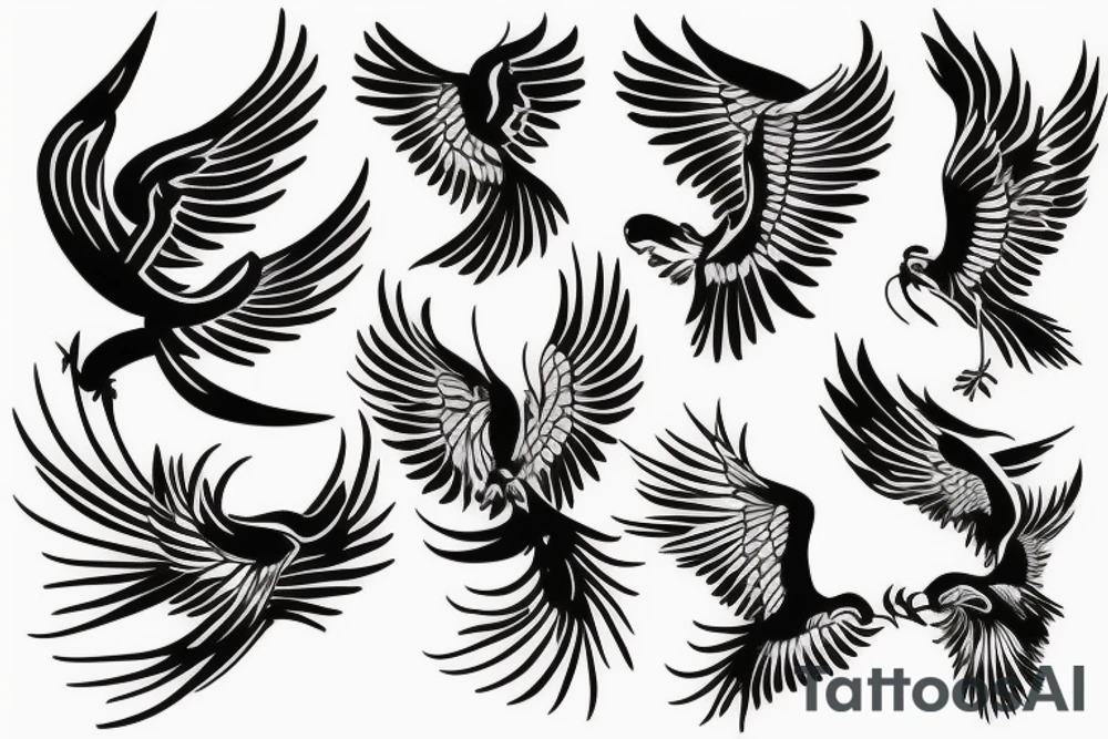 phoenix flying tattoo idea