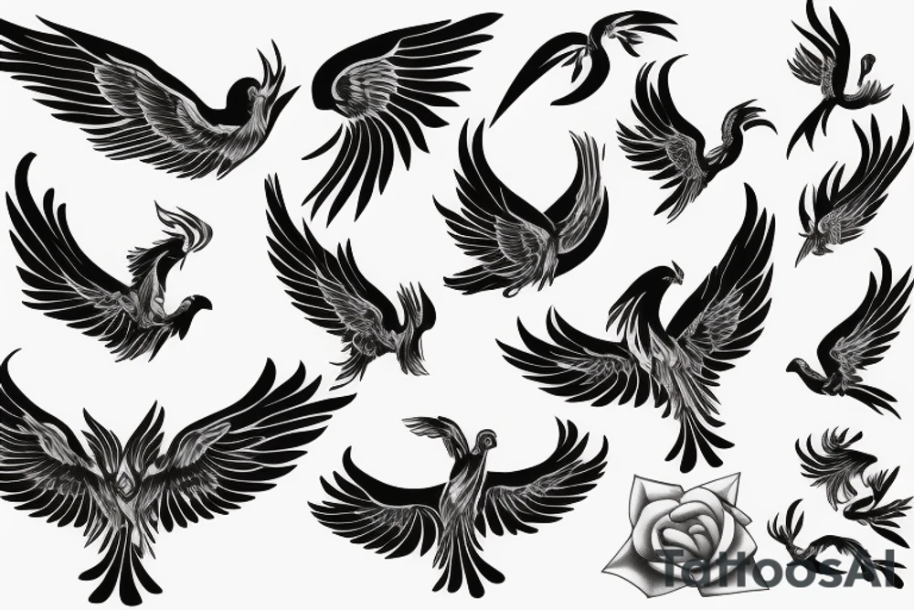 phoenix flying tattoo idea