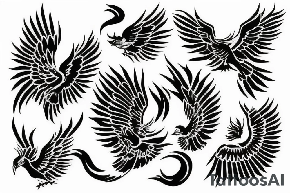 phoenix flying tattoo idea