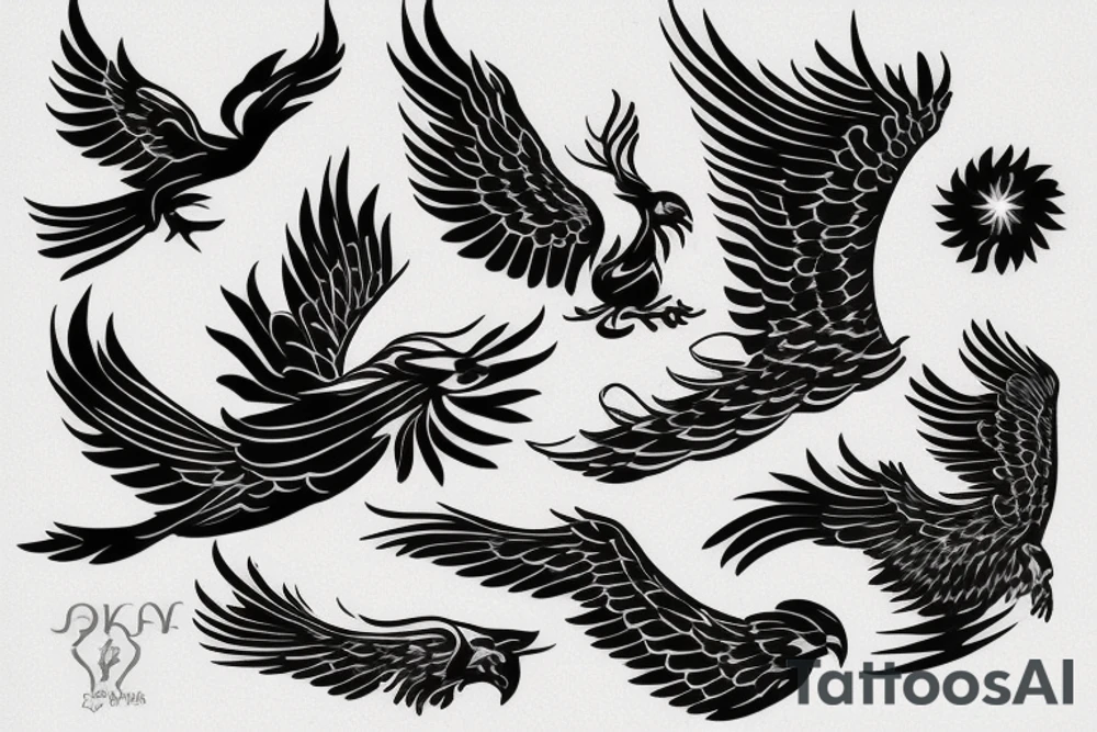 phoenix flying tattoo idea