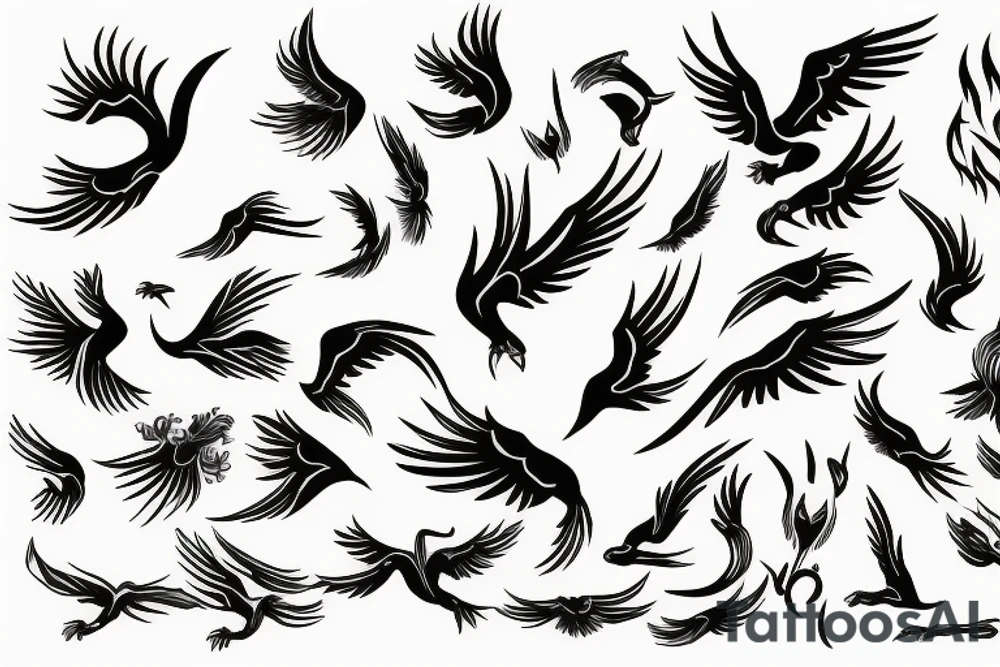 phoenix flying tattoo idea