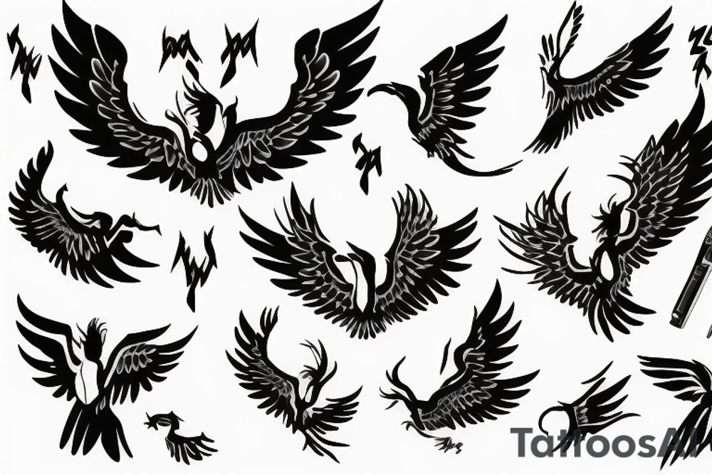 phoenix flying tattoo idea