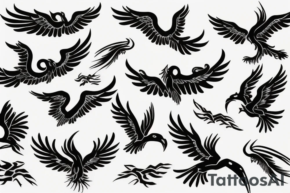 phoenix flying tattoo idea