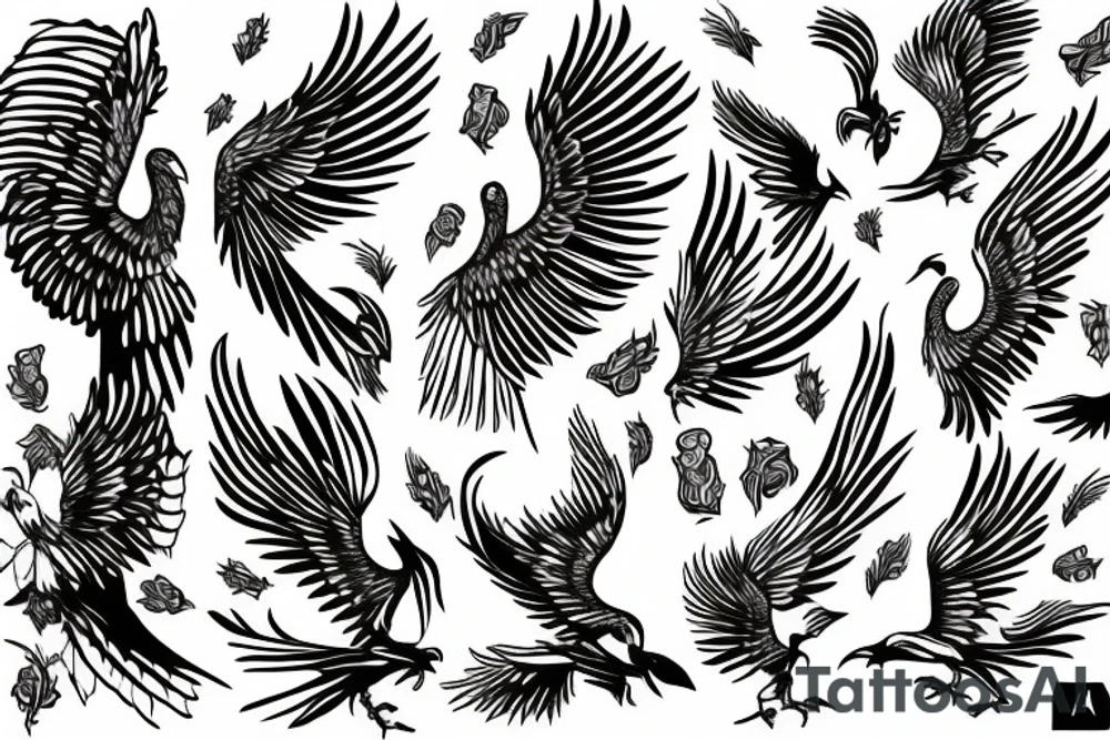 phoenix flying tattoo idea