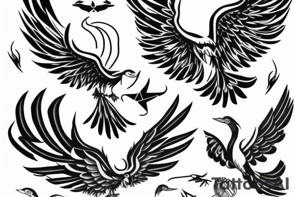 phoenix flying tattoo idea