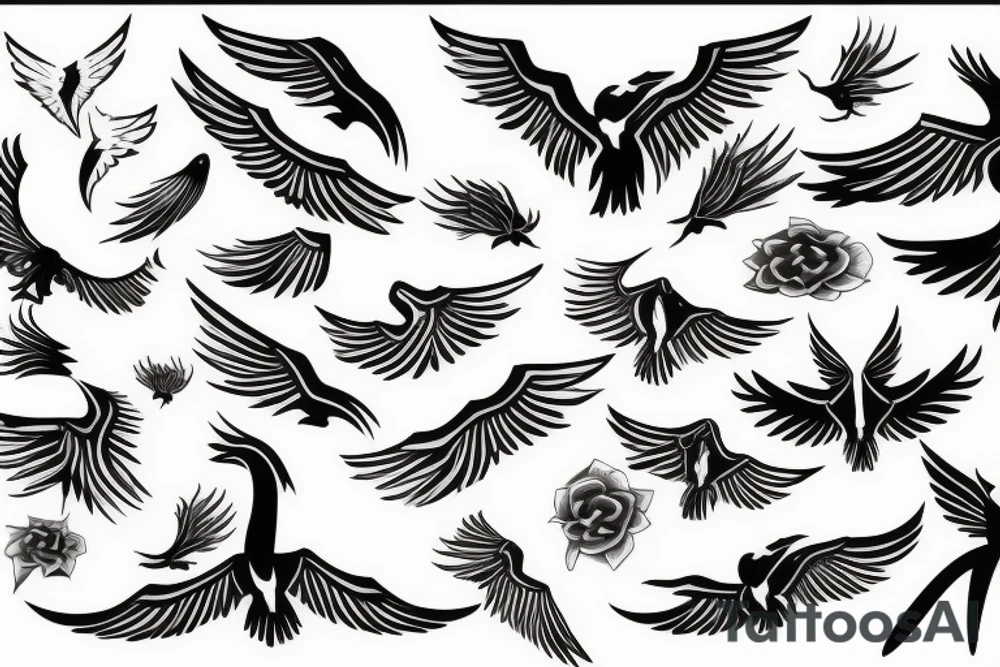 phoenix flying tattoo idea