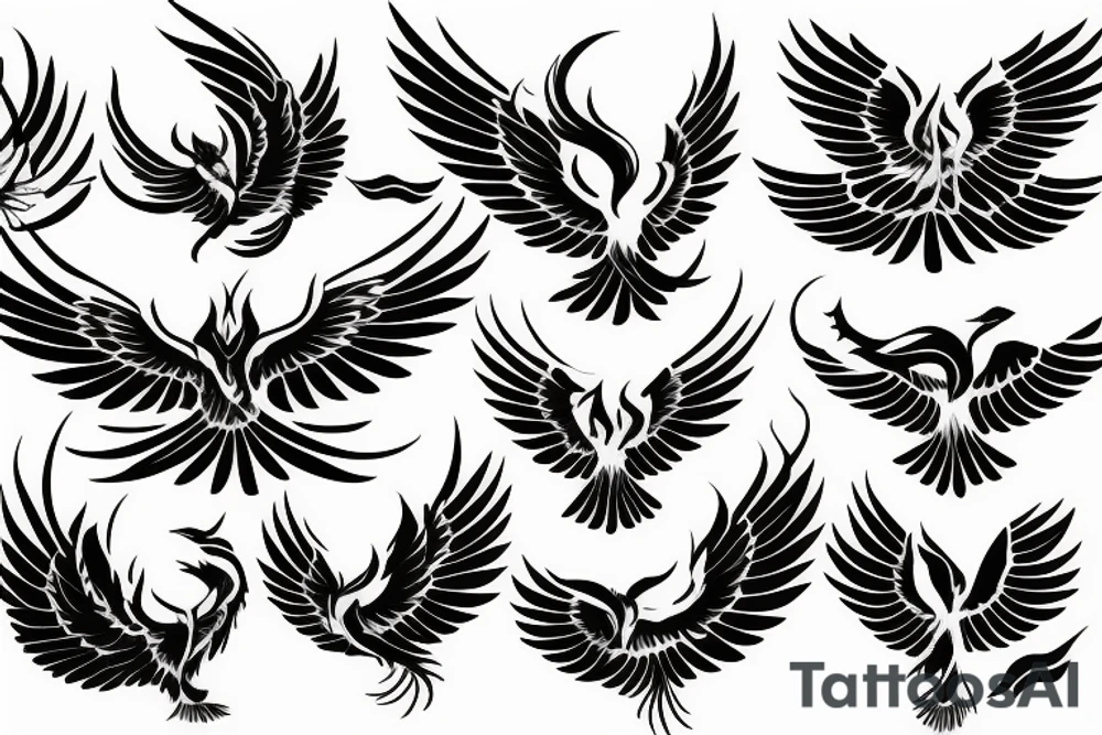 phoenix flying tattoo idea