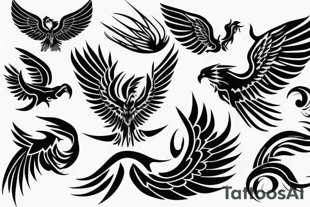 phoenix flying tattoo idea