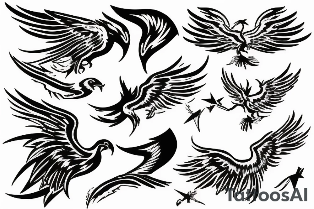 phoenix flying tattoo idea