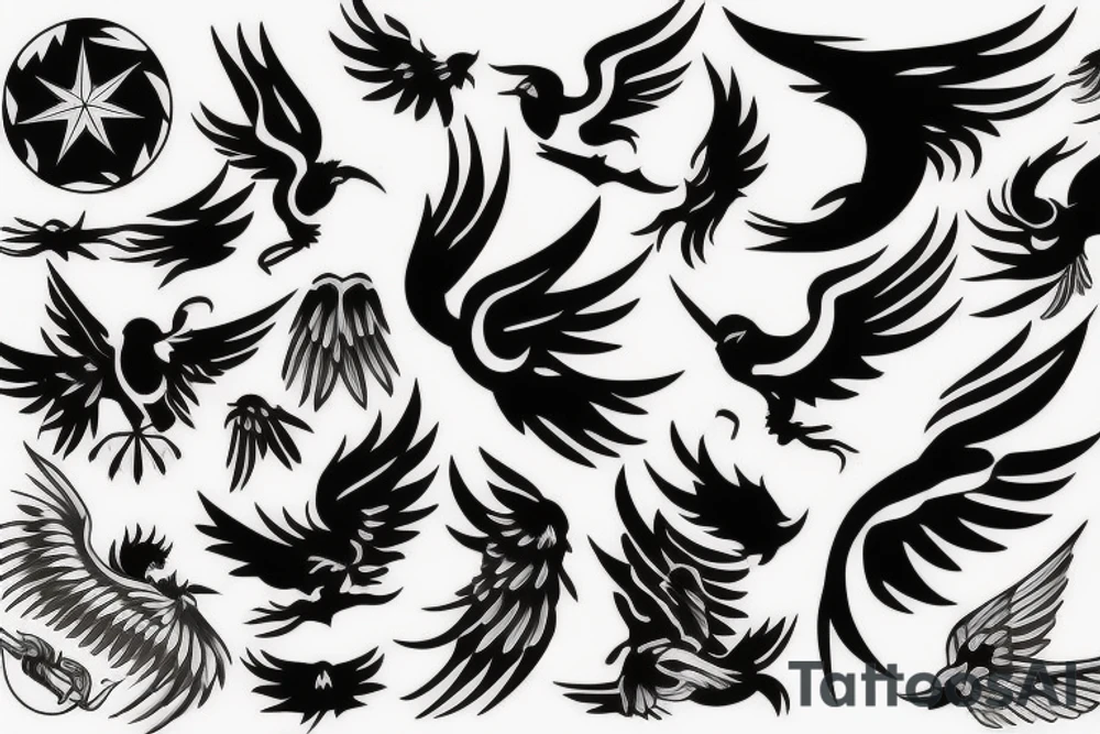 phoenix flying tattoo idea