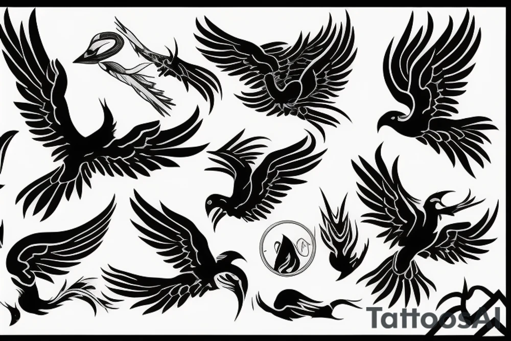 phoenix flying tattoo idea