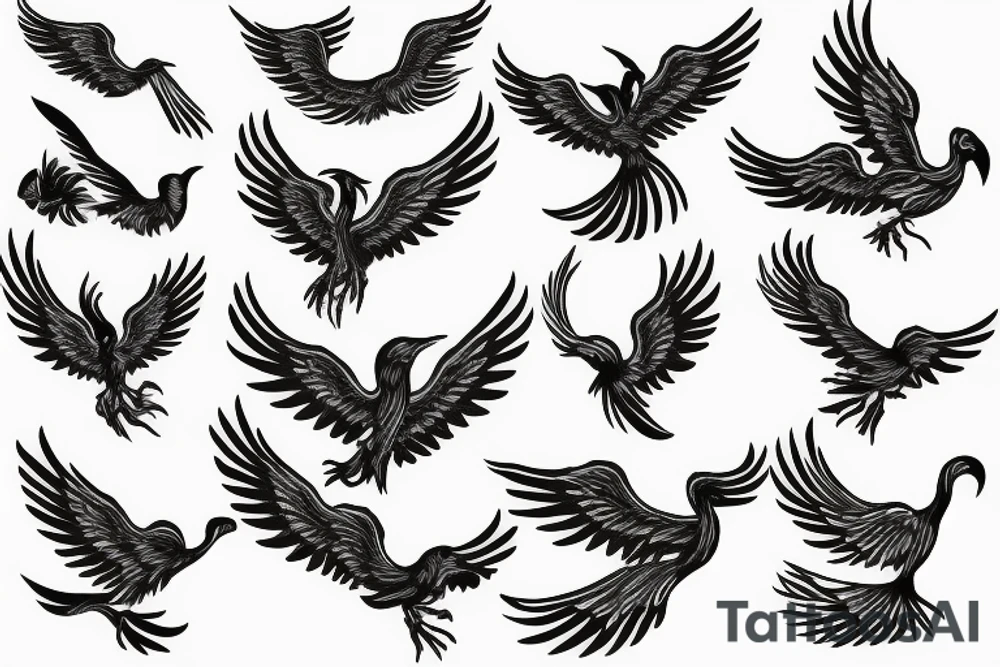 phoenix flying tattoo idea