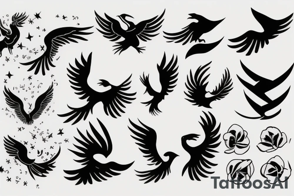 phoenix flying tattoo idea