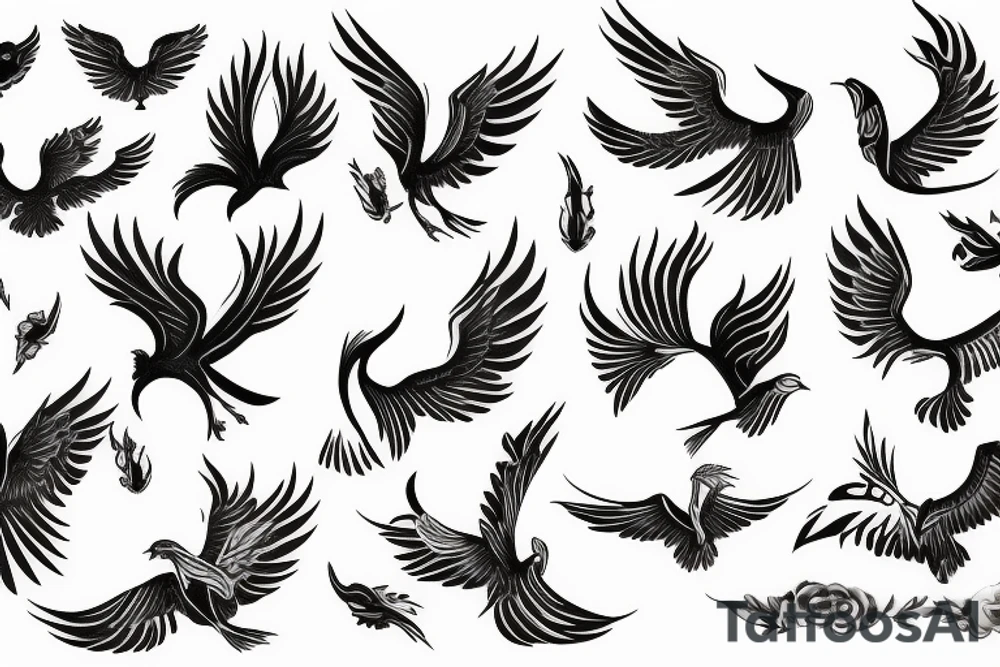 phoenix flying tattoo idea