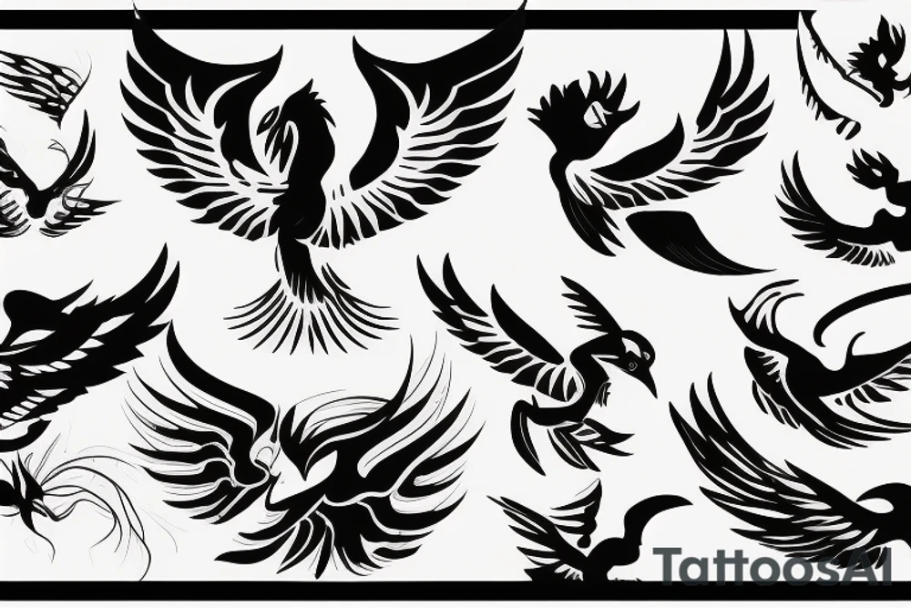 phoenix flying tattoo idea