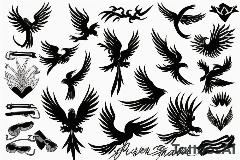 phoenix flying tattoo idea