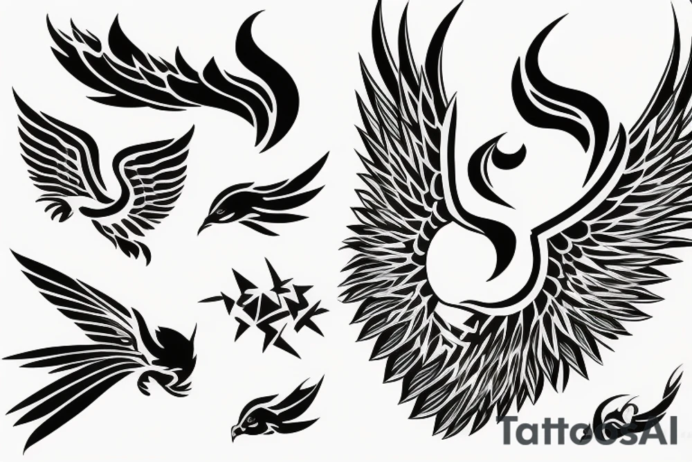 phoenix flying tattoo idea