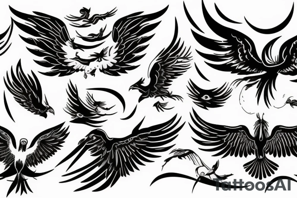 phoenix flying tattoo idea