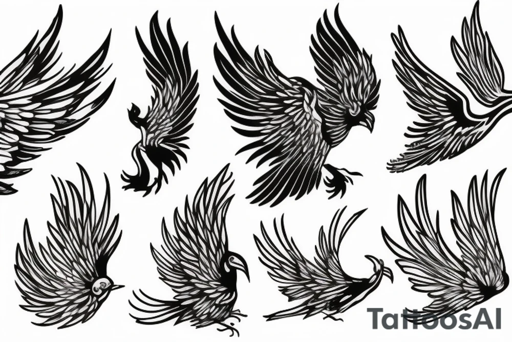 phoenix flying tattoo idea