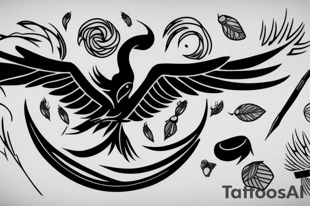 phoenix flying tattoo idea