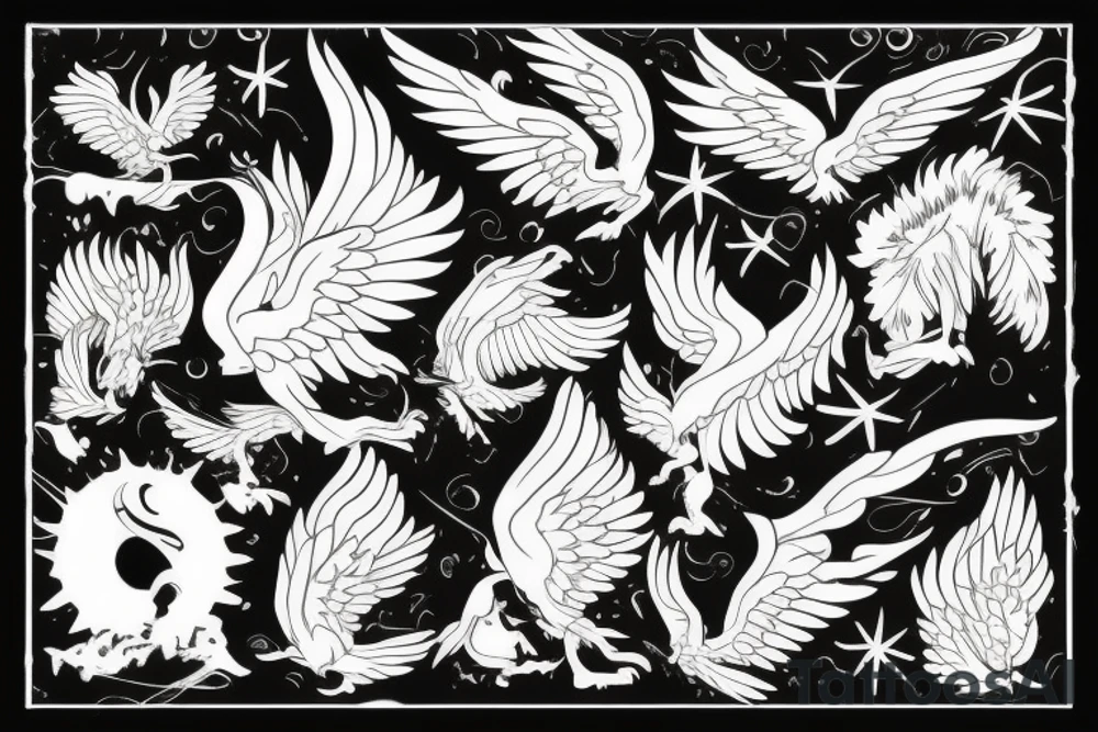 phoenix flying tattoo idea