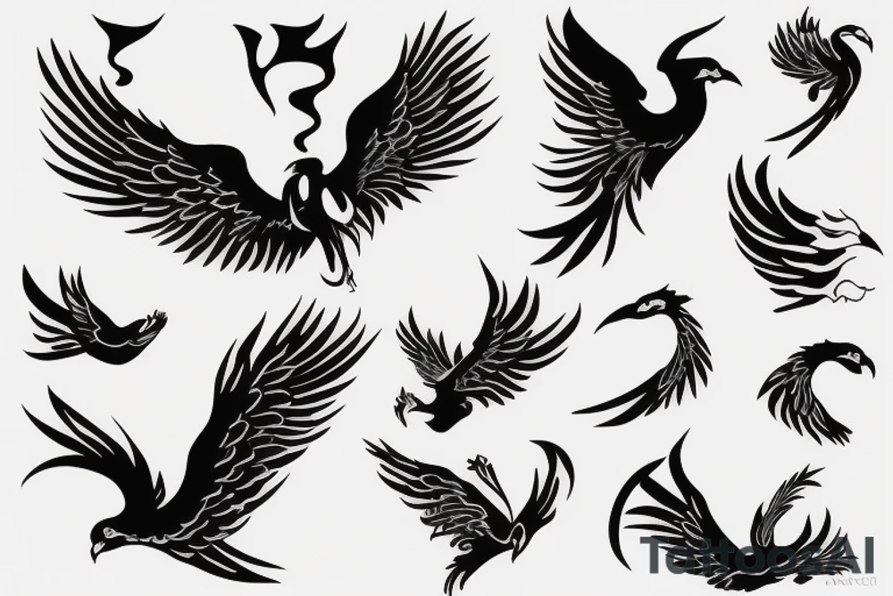 phoenix flying tattoo idea