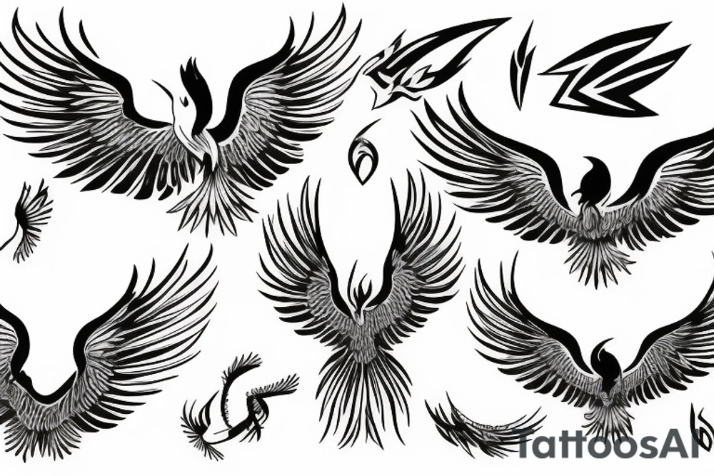 phoenix flying tattoo idea