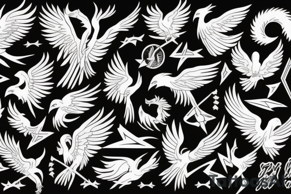 phoenix flying tattoo idea