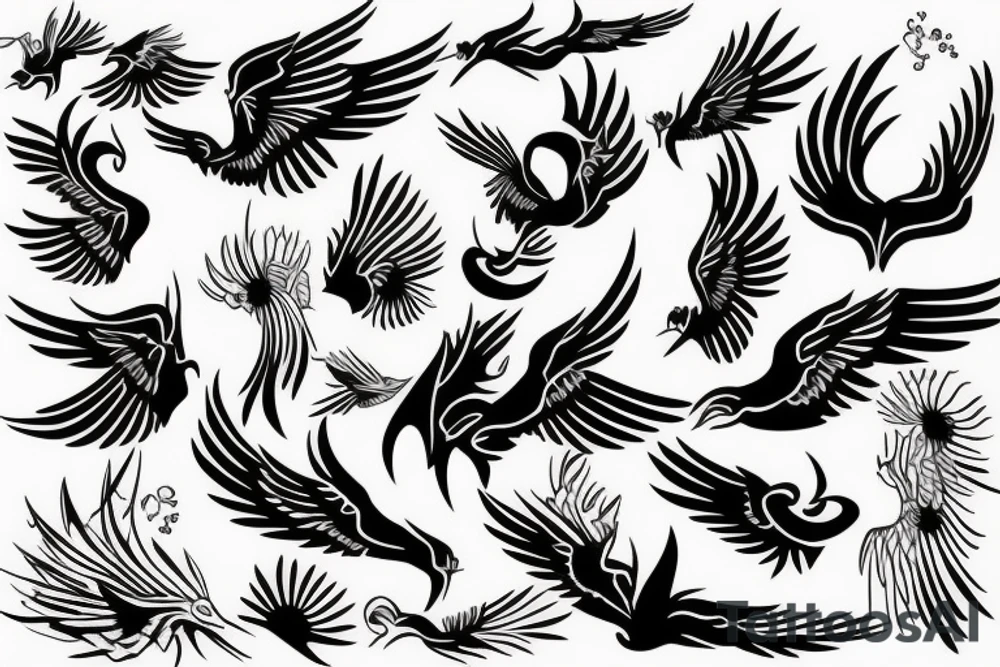 phoenix flying tattoo idea