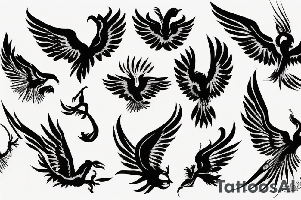 phoenix flying tattoo idea