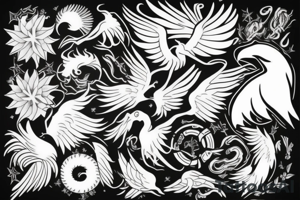 phoenix flying tattoo idea