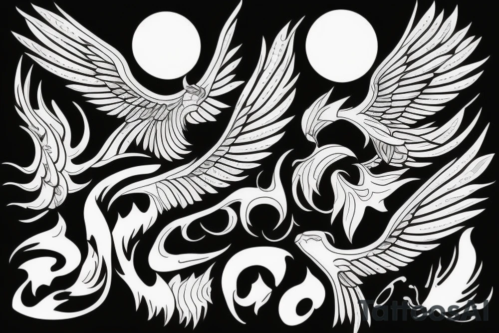 phoenix flying tattoo idea