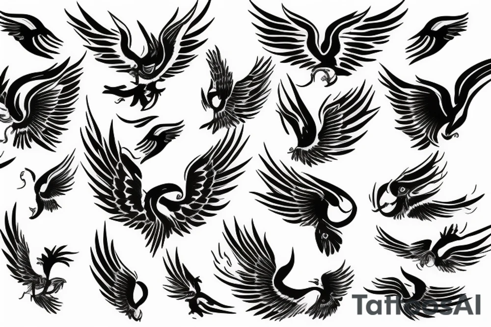 phoenix flying tattoo idea