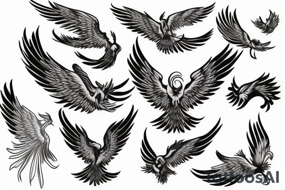 phoenix flying tattoo idea
