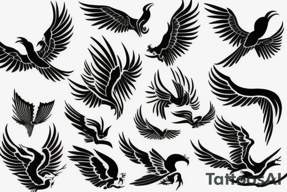 phoenix flying tattoo idea