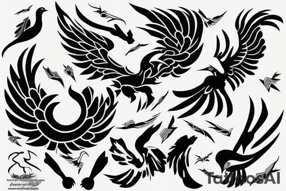 phoenix flying tattoo idea