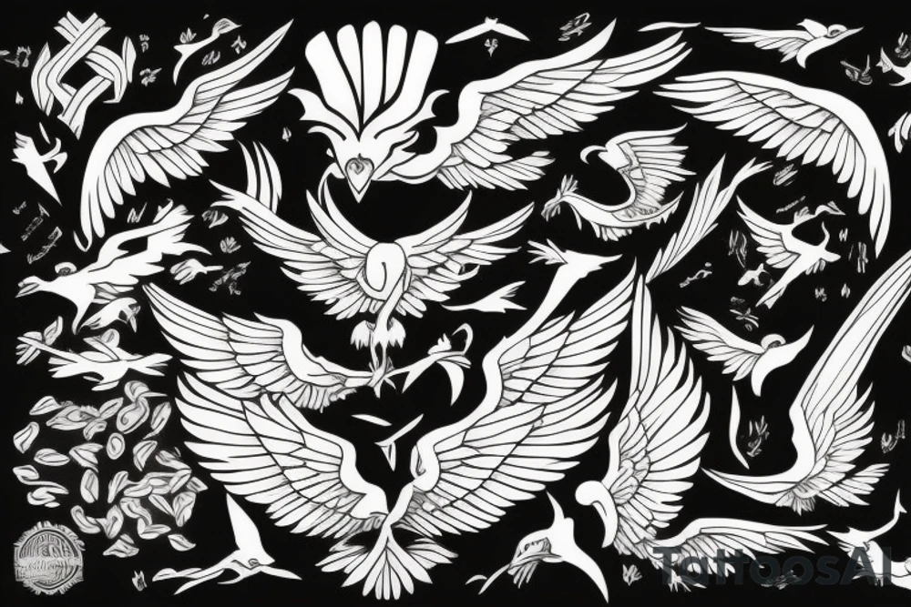 phoenix flying tattoo idea