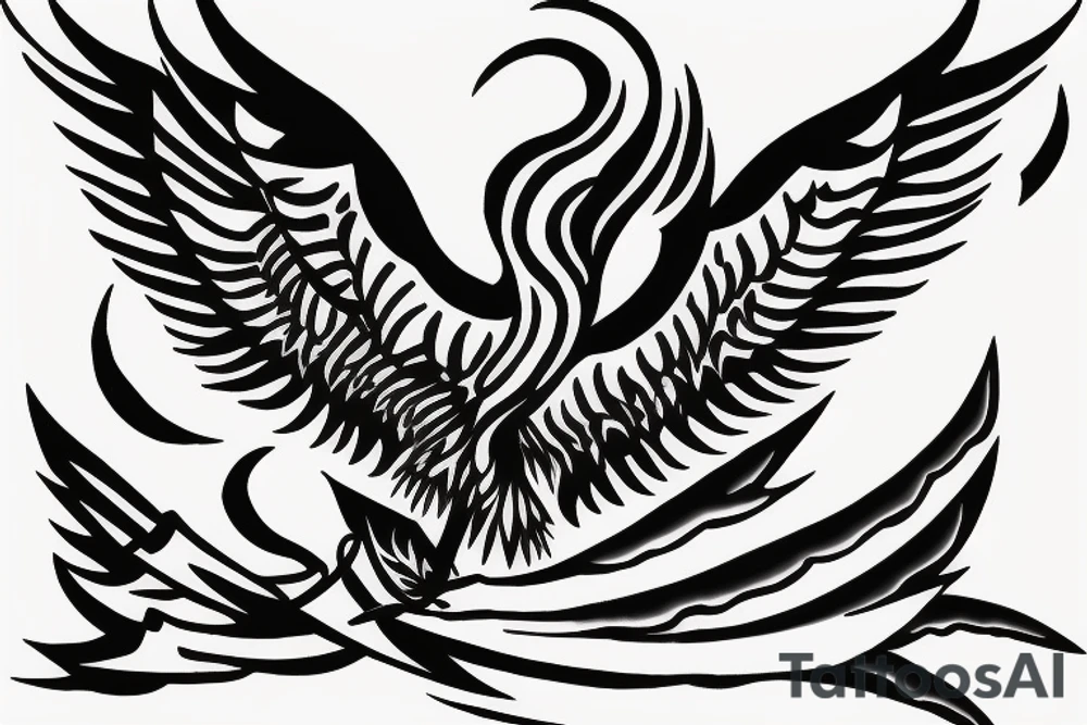phoenix flying tattoo idea
